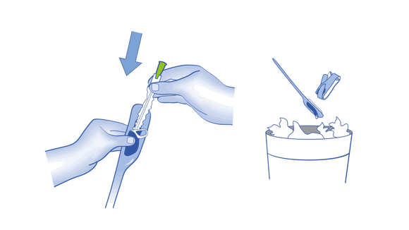 LoFric Origo Pro IFU/Quick guide illustration showing step 9 dispose of